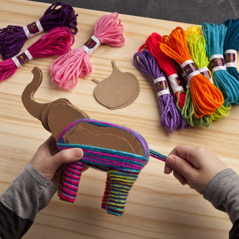 Craft Tastic Craft-tastic - Yarn Elephants Kit - Craft Kit Makes 2 Yarn-Wrapped Elephants - for Ages 8+ - Image 5